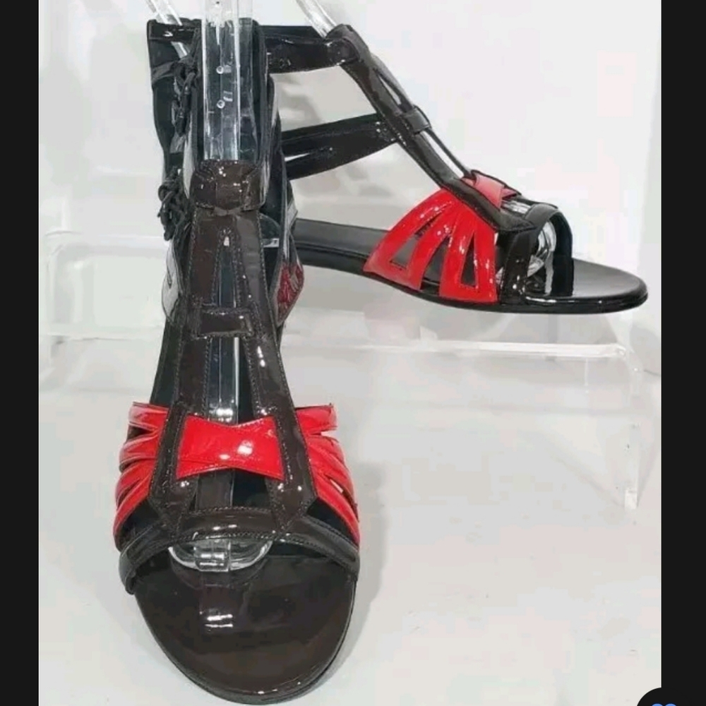 Bottega Veneta Gladiator Strappy Sandal 37.5 Patent Leather Flats
